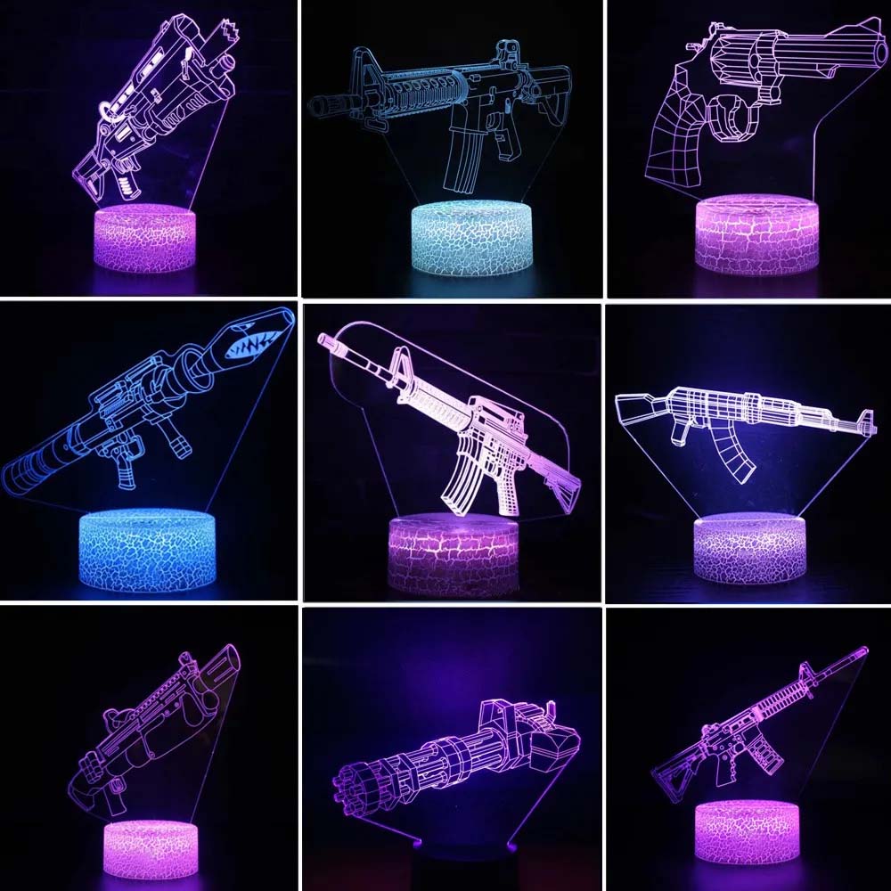 Accessories For Your Gaming Room - Game Rifle 3D Led-nachtlampje Gaming Desktop