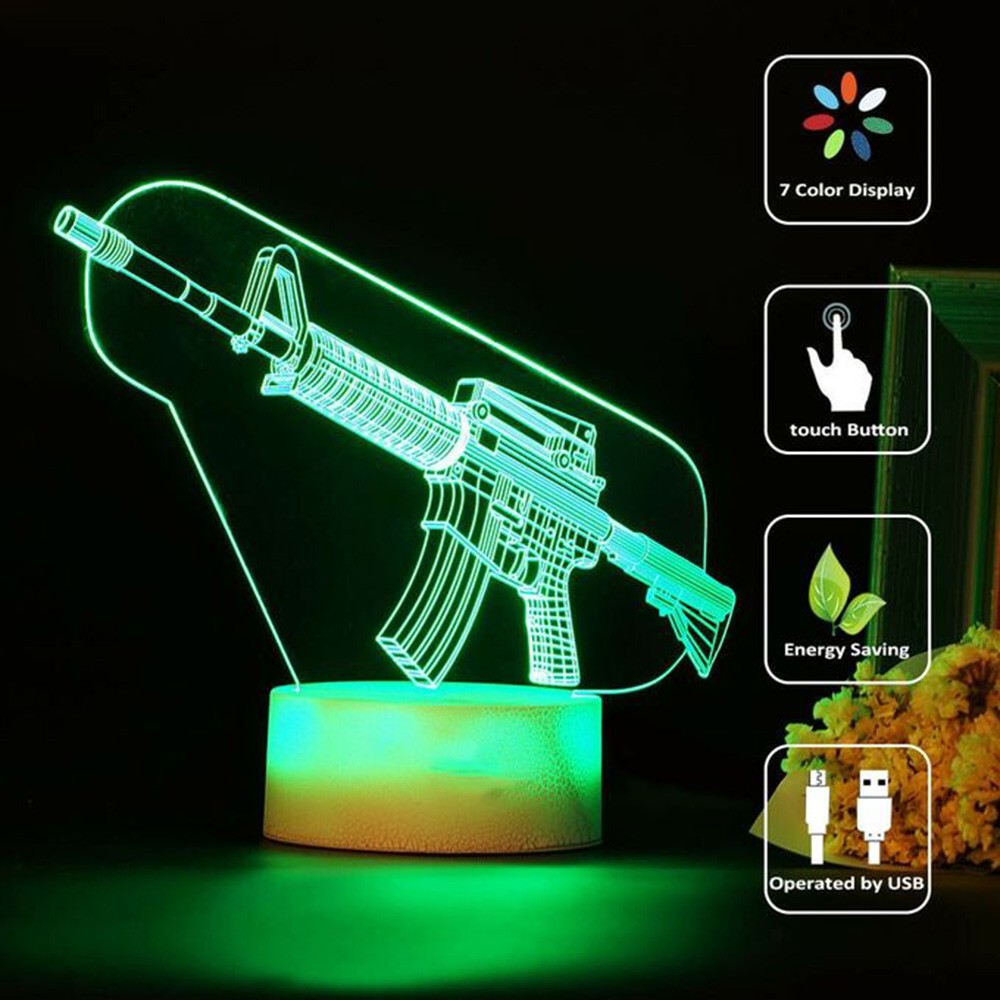 Game Rifle 3D Led-nachtlampje  - Accessories For Your Gaming Room recensie en prijs